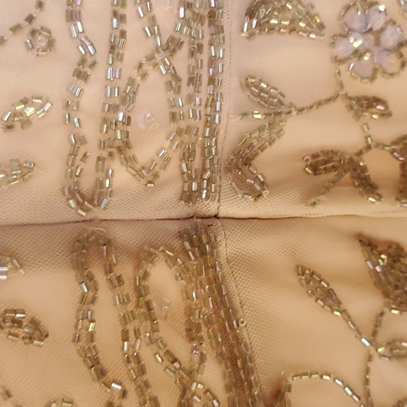 Mac Duggal Cocktail Dress 8 Allover Beading NWT 10812 Porcelain color - Picture 8 of 9